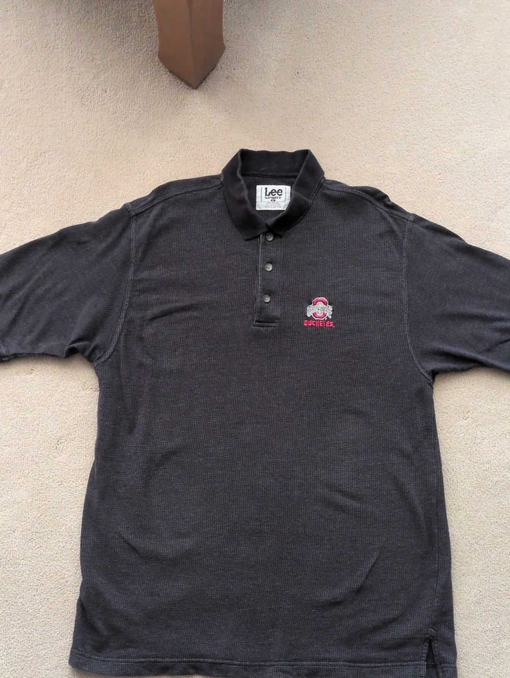 Lee Men’s Black Polo Shirt with Ohio State Buckeyes Logo